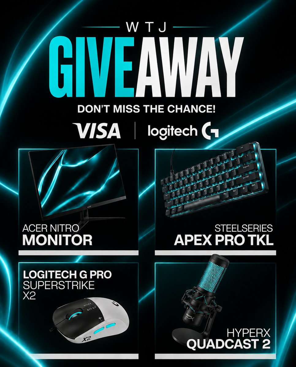 TeamWTJeSports's tweet photo. Giveaway By WTJ To The Community

Four winners, Now’s your chance to win a Monitor, Keyboard, Mouse, or Microphone!

To enter:

• Follow @TeamWTJeSports &amp; @ceozark &amp; @StriveDynasty
• Like &amp; repost this post
• Comment What Prize You Want
• Join Our Discord In Bio https://t.co/SJlxvyKZ0B