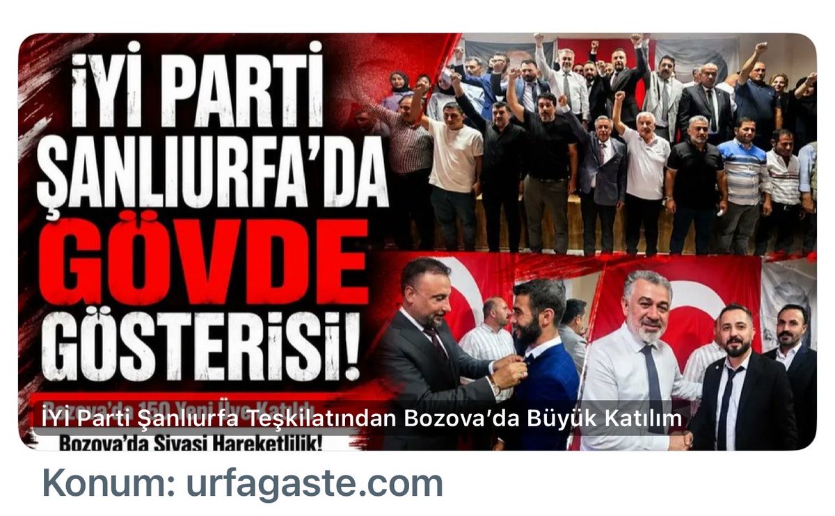 AliErogllu's tweet photo. Programımıza katılım sağlayan;

Bölge Koordinatörümüz Sayın Sedat Kılınç’a,
GİK Üyemiz Sayın Kısmet Çelik’e,
Adıyaman İl Başkanımıza,
Diyarbakır İl Başkanımıza,
Batman İl Başkanımıza,
Bozova Ziraat Odası Başkanımıza,
Saadet Partisi Bozova İlçe Başkanımıza,
STK temsilcilerimize ve değerli basın mensuplarımıza

katılımları, destekleri ve kıymetli katkıları için teşekkür ediyorum.

Birlikte daha güçlü, daha kararlı ve daha azimli çalışacağız.
Yılmadan, yorulmadan; sahada olmaya devam edeceğiz. 🇹🇷

#Şanlıurfa #Bozova #İYİParti 

@MDervisogluTR @Ozturkdenizli @aefakibaba 
@kismetclk @AbdullahEr81396 @AhmetTurkSmmm  @iyipartiurfa