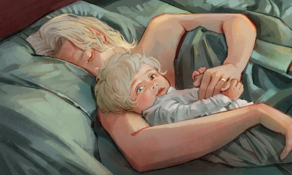 krissikissi's tweet photo. modern aegon targaryen and his oc baby viserys #hotd #asoiaf #aegonii #aegontargaryen th: swanlakemy https://t.co/XdIQOkWp8b
