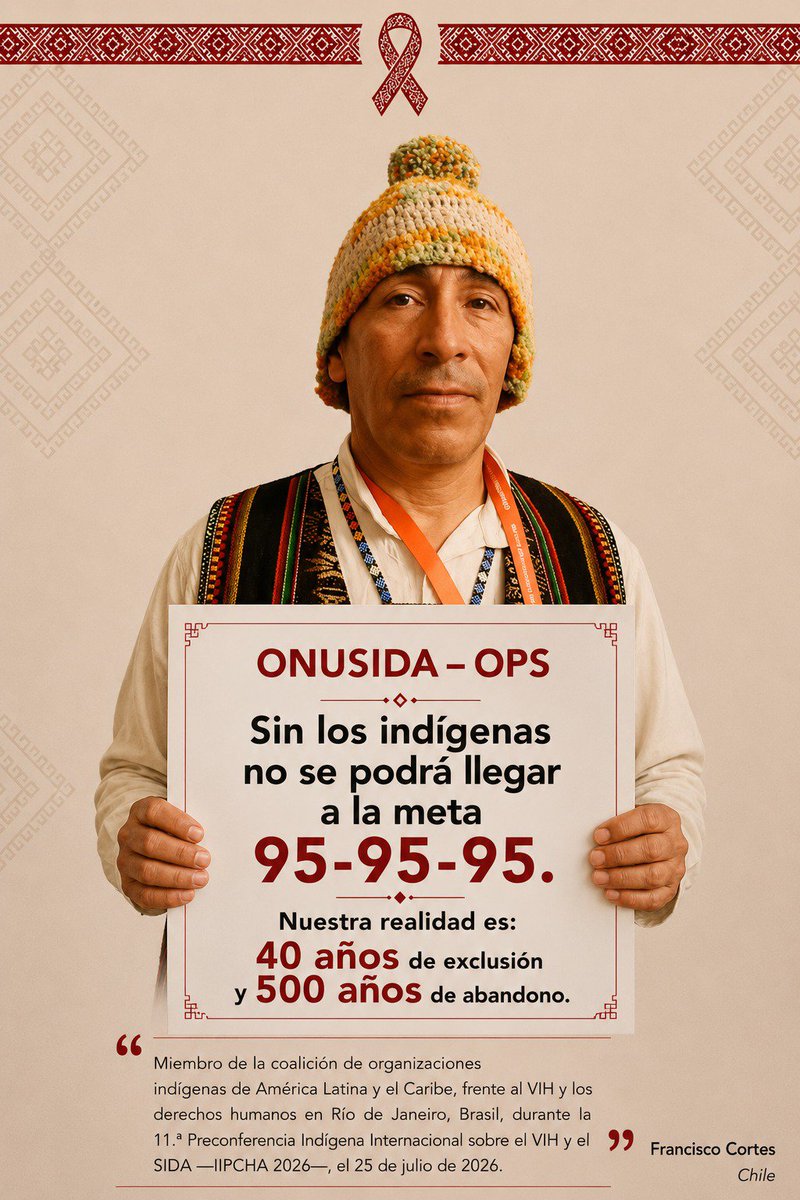 DeInternac46885's tweet photo. @UNAIDS_ESA @SueNyathi @anneshongwe @UNAIDS ONUSIDA – OPS sin los indígenas no se podrá llegar a la meta 95-95-95, nuestra realidad es 40 años de exclusión y 500 años de abandono. https://t.co/CZA6Vbwr3D