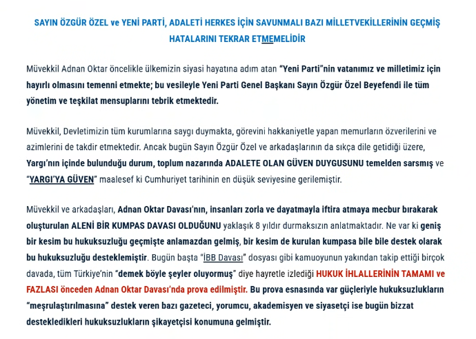 u_busse's tweet photo. Sayın @AyhanBarut01 

Yeni Parti Herkes İçin Adaleti Savunmalı, Geçmişteki Hataları Tekrarlamamalıdır 
https://t.co/P9QNsN9TUA https://t.co/9deVu7qmUz