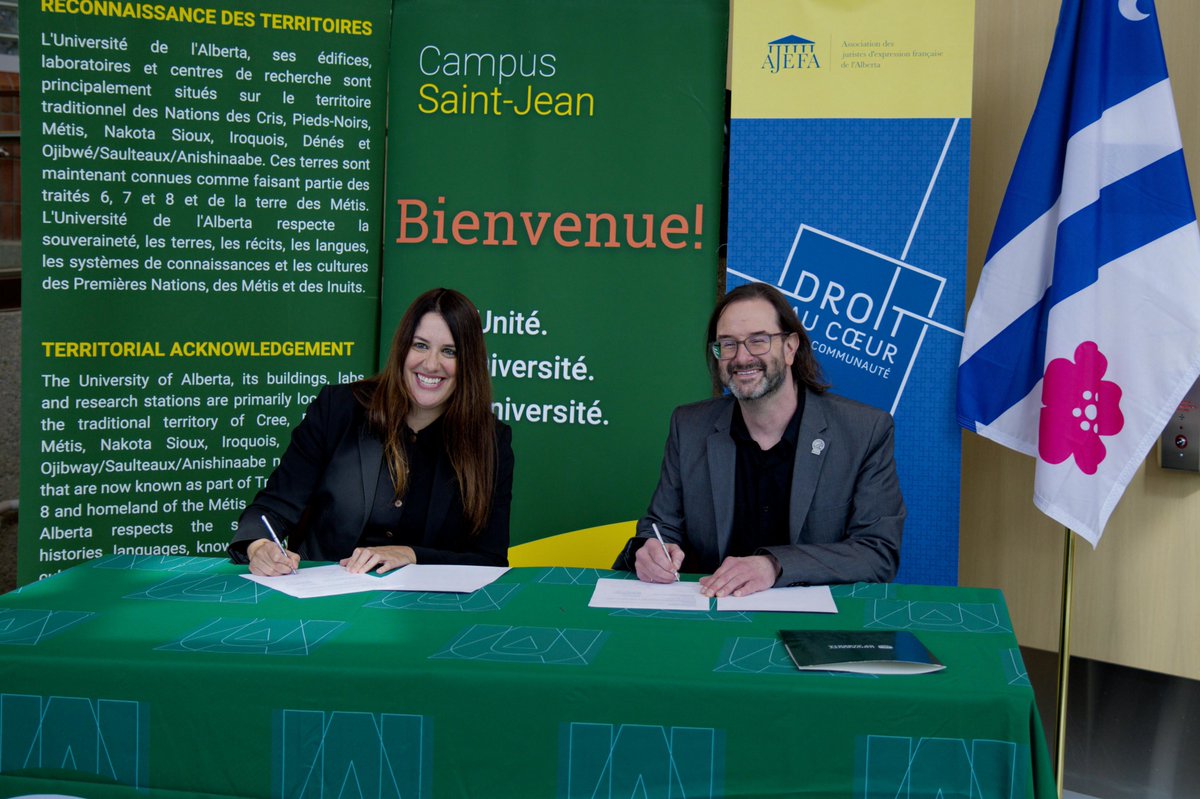 UAlbertaCSJ's tweet photo. 🎓🤝⚖️Le CSJ et @AJEFA s'associent pour renforcer l'accès à la justice et la formation juridique en français en Alberta.
➡️🔗https://t.co/ejGmkMqhAH
#frab #francophonie #justice #droit #education https://t.co/SoYrKUqNUe