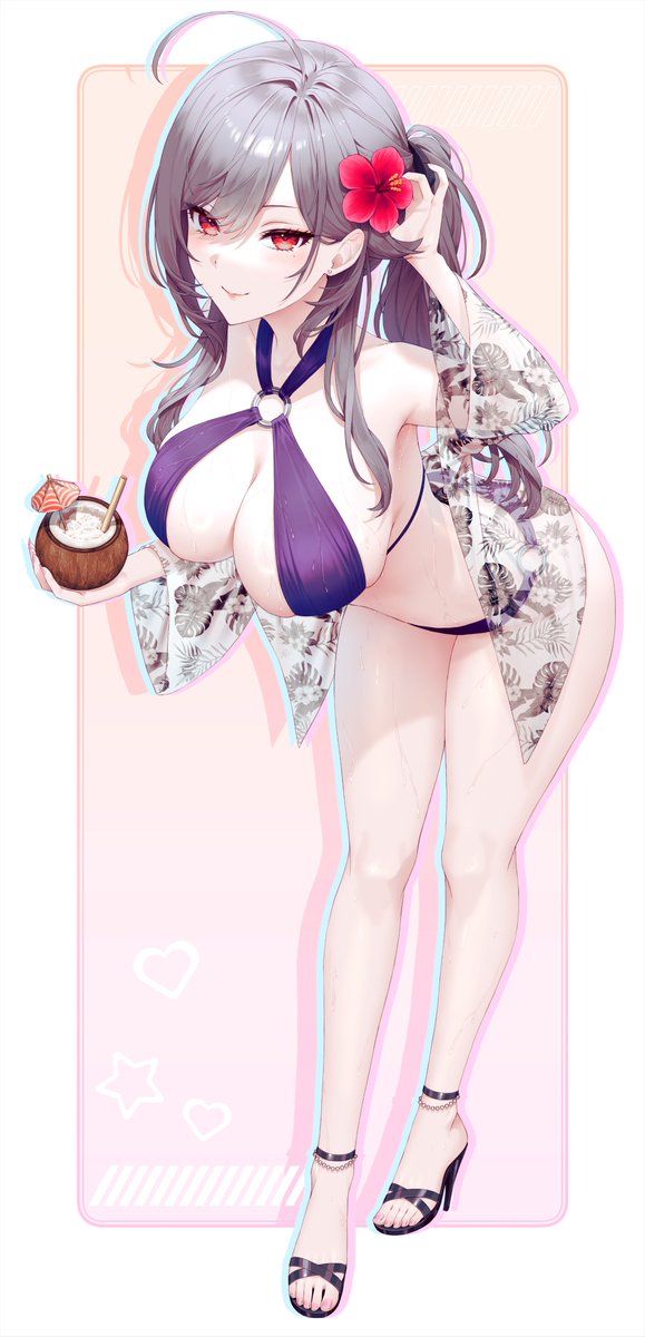 aa_sneepy's tweet photo. It's Violet's turn at the beach 🥥🌺 https://t.co/LbngyDlGrR