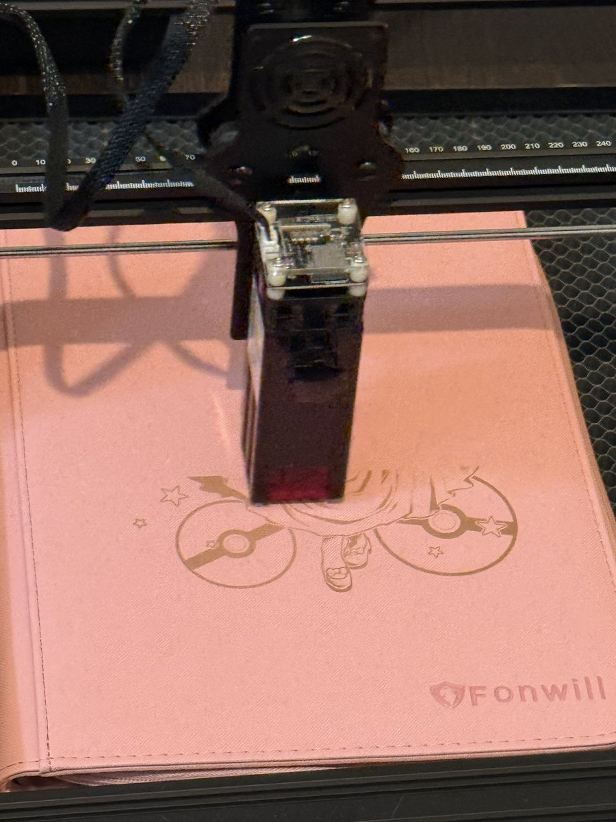 FlorkOfCows's tweet photo. I started a fun project a few months back at collecting Pokémon center lady cards, I’m am still am! I was looking for someone to engrave binders and I just could not find something reasonable so I said fuck it I’ll do it myself. I had some lovely art made up by @BlaireVT and made it myself