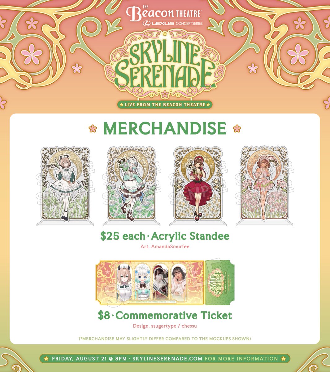 oshiSPARK's tweet photo. Great news! #SkylineSerenade merchandise is now available for online-preorder!

Limited stock will also be available at the venue for purchase as well!

Get your merch and support Nimi, Mint, Keeki, and Phoebe below! 👇 https://t.co/rQxvMicGKO