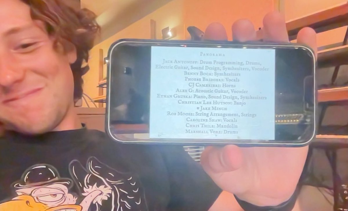 concertleaks's tweet photo. Less than a year after mentioning Phoebe Bridgers being on his “Mount Rushmore of collabs” and naming her as the artist who taught him about interesting lyrics, Jake Minch is credited on Phoebe’s new album! https://t.co/2EjEXZ0X3g