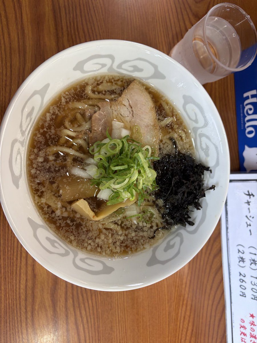 fodenass's tweet photo. 過日の麺活
初ほぉ〜😊　かけ塩ラーメン狙いだったけど、、、
あごだし　大盛り　
個人的にチャーシュー別は◎😊😊😊
ごちそうさまでした。

めん吉松　若林区連坊 https://t.co/67bnTYFCKh
