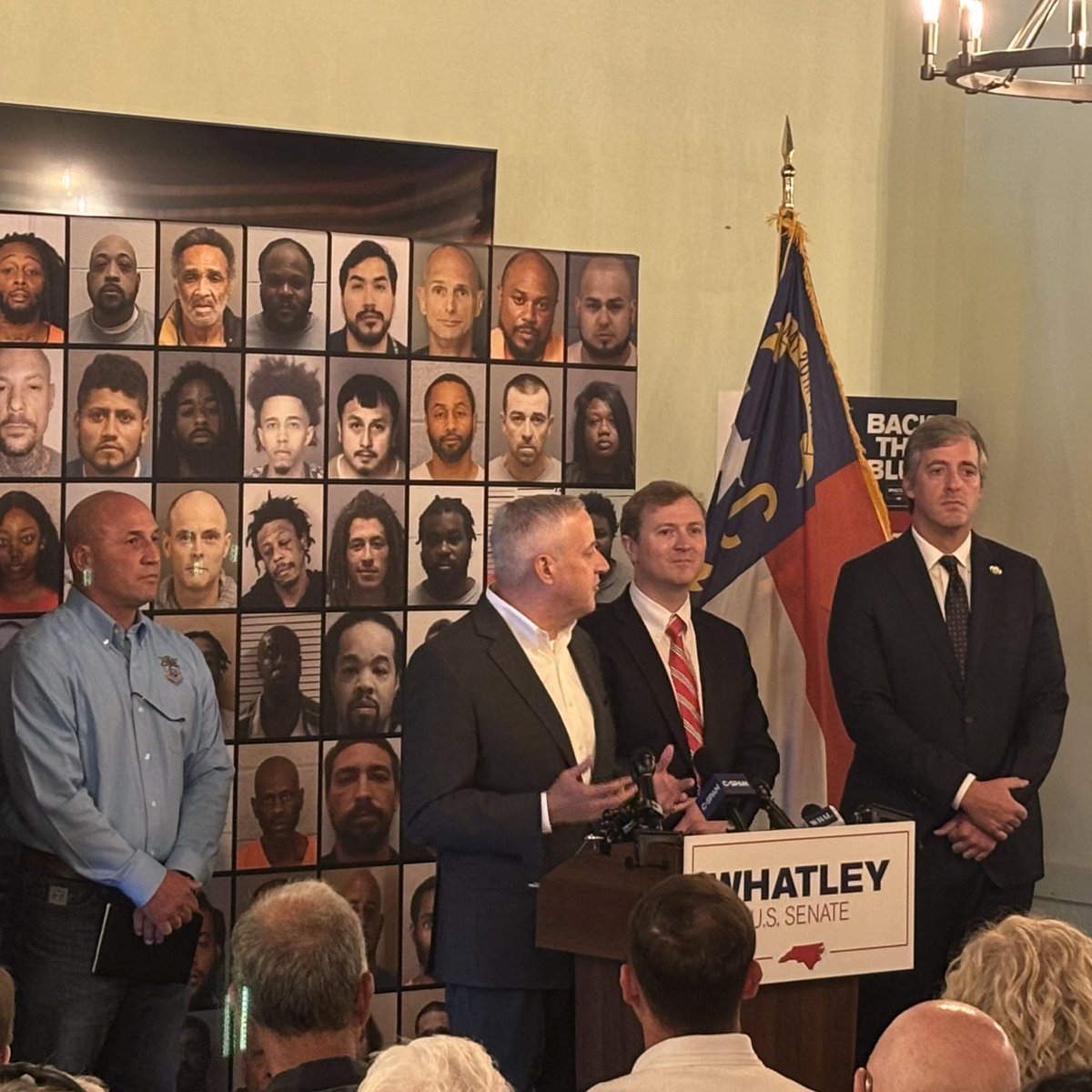JOCO_GOP_NC's tweet photo. We had a great turnout today in Johnston County as U.S. Senate Nominee Michael Whatley joined #NCGA Senator Benton Sawrey and Congressman Brad Knott to talk about restoring law and order in our state. https://t.co/HXJ8xLhw6A