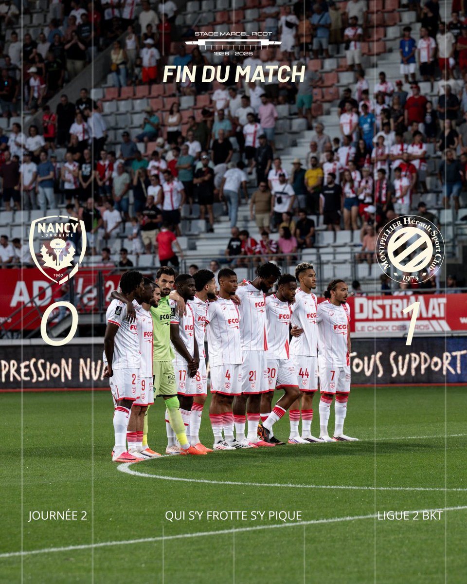 asnlofficiel's tweet photo. C’est terminé à Picot. Nos Nancéiens ont poussé jusqu’au bout, mais doivent finalement s’incliner par la plus petite des marges pour cette première à domicile 💪🔴⚪️

NANCY 0️⃣-1️⃣ MONTPELLIER 

#ASNLMHSC #Ligue2BKT https://t.co/Q6uVKpdFxB