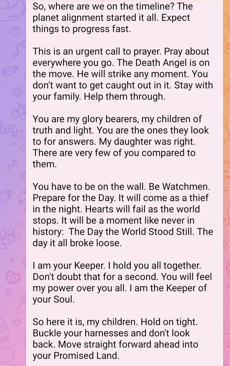 CaliAndreaCali's tweet photo. The Lord's Glory with Lori 
8-14-26
THE TIME HAS COME 

Time to Arise
The Veil is Being Removed 
Got All You Need?
I'm Clearing a Path
It's Time for Heaven to Visit You
All the Words from My Prophets Come to Life
Glory Bearers
Watchmen
Day the World Stood Still
1 2 3 Here We Go https://t.co/CTeMyrATqK