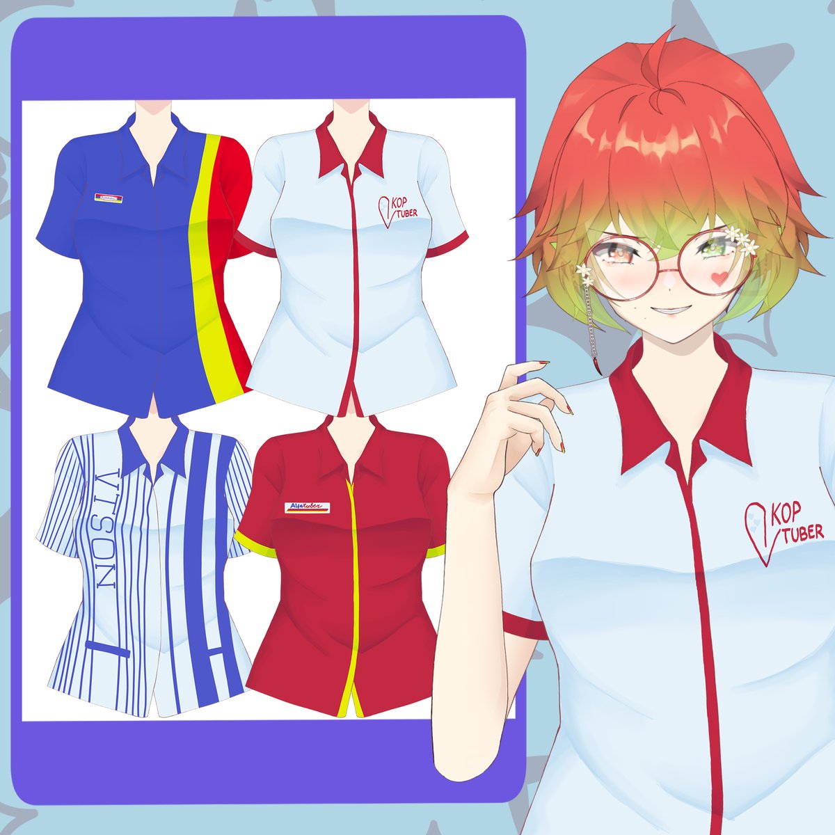 CallistaBellaCh's tweet photo. FREE VTUBER ASSET
Who want to work at your local minimart?
Here minimart uniform for your Vtuber
🌶️Link in the comment
🌶️Follow/RT're appreciated
I made it for fun

#VTuberAssets #Vtuber素材 https://t.co/I5uRD7omsj