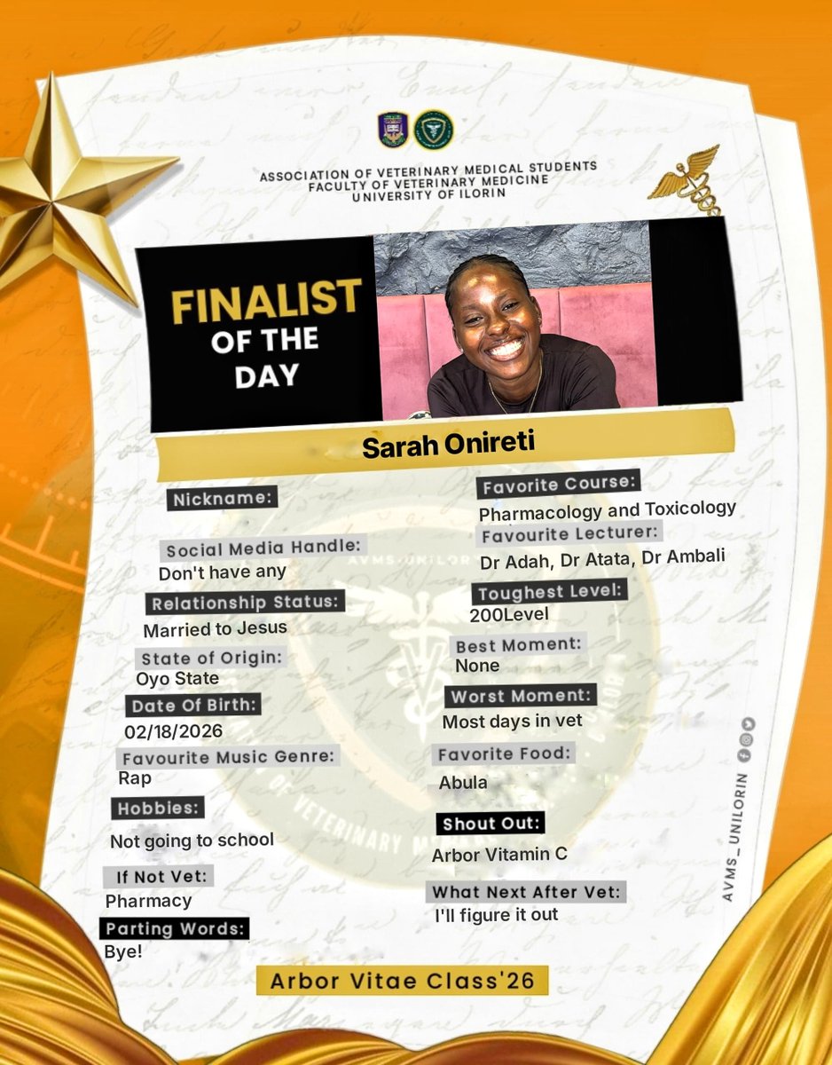AvmsUnilorin's tweet photo. Meet another of our esteemed finalists — Doctor Sarah Onireti. 

The journey to becoming a doctor came with its fair share of challenges, but Sarah kept going and here she is today. We’re genuinely proud of how far she has come and happy to celebrate this beautiful win with her. https://t.co/xkN8rS4S31