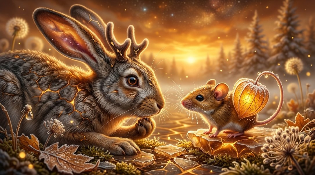 TanithLow245861's tweet photo. Hold fast to the light, wherever you find it.✨💖💫
#FantasyArt #MagicalCreatures #Jackalope
#EnchantedForest #FantasyAnimals #MysticalArt #WhimsicalArt #GoldenHour #MagicalRealism #CuteMouse #Mouse #AIArt https://t.co/Uu18vAjC0C