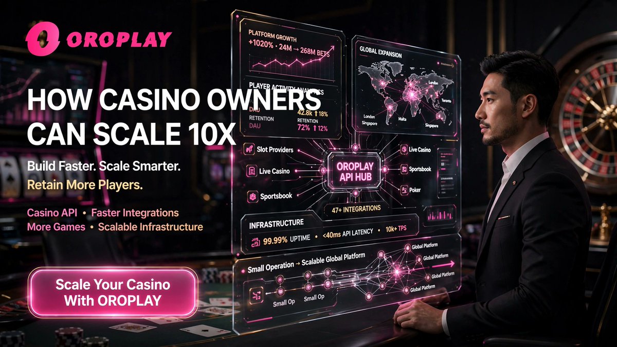 oroplay_api's tweet photo. 🎰 Casino Owners: Want to Build a Casino Business That Can Scale 10X Without Creating 10X More Operational Headaches?

Most casino businesses don’t struggle because they can’t attract players.

They struggle because their technology, game infrastructure, integrations and backend systems are not built to scale.

More traffic means nothing if your platform has:

❌ Slow or unstable game integrations
❌ Limited game variety
❌ Complicated provider management
❌ Long development cycles
❌ Poor player experience
❌ Technical issues during peak traffic
❌ No scalable infrastructure for expansion
If you want to seriously scale an iGaming business, focus on these 5 areas:
1️⃣ Increase Player Choice
Players have different preferences.
Slots. Live casino. Table games. Crash games. Sports-style experiences and more.
The easier it is for your platform to expand its gaming catalogue, the easier it becomes to serve different player segments and markets.
That is where a strong Casino API infrastructure becomes valuable.

Instead of building every integration independently, operators can connect their platform to a structured gaming ecosystem.

2️⃣ Launch Faster

In iGaming, speed matters.

If your competitors can launch new games, providers or experiences in days while your development team needs weeks, you are already behind.

A scalable API infrastructure can reduce unnecessary development work and help your technical team focus on:

→ Product improvements
→ Player experience
→ Marketing
→ Retention
→ Expansion

Instead of constantly maintaining dozens of separate integrations.

3️⃣ Improve Player Retention

Acquiring a player is only step one.

The real business is built when players return.

Better game selection + smoother performance + fresh content + reliable infrastructure = a stronger player experience.

And stronger player experience can improve:

📈 Session engagement
📈 Returning players
📈 Platform loyalty
📈 Customer lifetime value
Traffic gets attention.
Retention builds the business.
4️⃣ Expand Without Rebuilding Everything
Imagine entering a new market and having to rebuild your entire gaming infrastructure every time.

That is expensive.

It is slow.

And it makes scaling difficult.

Your technology should be designed so your casino can grow from:

1 market → multiple markets
1 gaming category → multiple categories
small player base → significantly larger traffic

without rebuilding the entire platform.

5️⃣ Turn Technology Into a Competitive Advantage

The strongest casino operators eventually understand something important:
Your frontend gets the attention.
Your backend determines how far you can scale.
Marketing can bring thousands of users.

But if your infrastructure cannot support them, marketing only exposes the weaknesses faster.

That’s why serious operators invest in technology that supports long-term expansion.

🚀 This is where OROPLAY comes in.

OROPLAY helps iGaming operators, casino owners, founders and technical teams build a more scalable gaming ecosystem through Casino API solutions.

Instead of spending your resources managing complicated integrations, build an infrastructure designed for growth.

Your 10X growth formula should look like this:

**Better Infrastructure

More Player Choice

Faster Deployment

Stronger Retention
Smarter Marketing
Market Expansion
= A Casino Business Built to Scale**

You don't need 10X more complexity to build a 10X bigger business.

You need a better system behind it.

If you're a casino owner, iGaming operator, founder or CTO looking to scale your gaming platform, connect with OROPLAY.

🎯 Build faster.
🎯 Scale smarter.
🎯 Give players more reasons to stay.

DM OROPLAY to discuss your casino API requirements.

#iGaming #CasinoAPI #CasinoBusiness #iGamingBusiness #CasinoSoftware #GamingAPI #iGamingTechnology #CasinoOperator #OnlineCasino #GamingIndustry