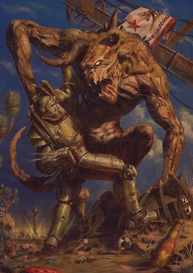 FilmsFallout's tweet photo. Fallout New Vegas 15th Anniversary Artwork. Incredible art!

By Max58 https://t.co/Oz5P7HEkcQ