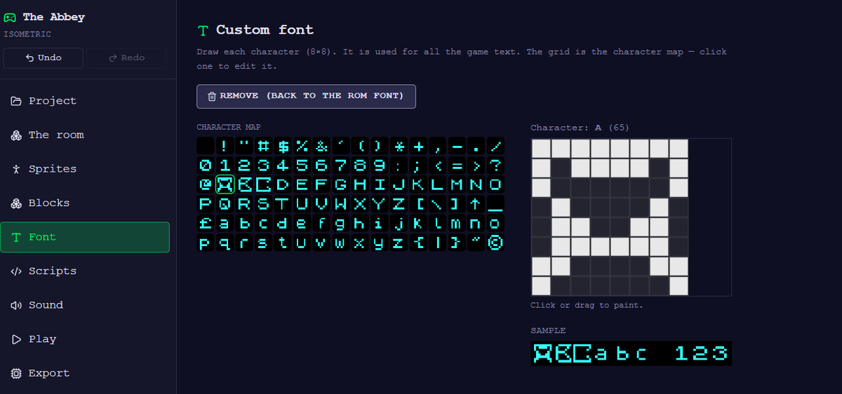 FOKOGAMES's tweet photo. Custom font!
https://t.co/91Kmmrx1tx
#pixelart #GameDevs #spectrum #zx https://t.co/tAZwOECElZ