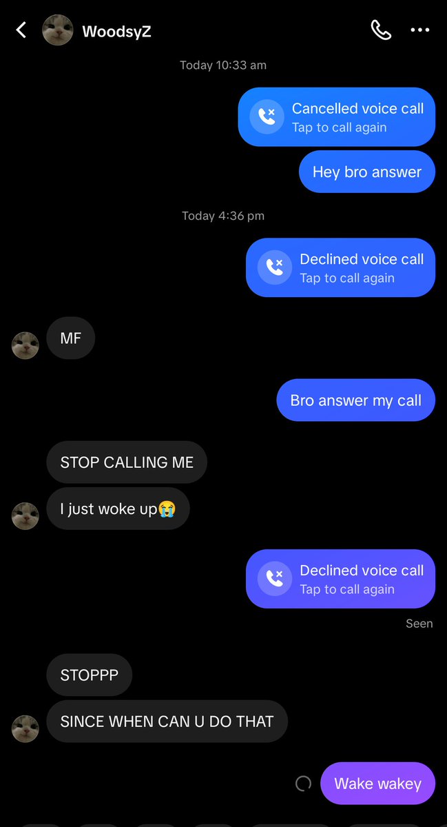 Supzec's tweet photo. Bro @WoodsyZVA just answer my tiktok calls why you egoing me...

This is what happens bro even the day 1s switch up https://t.co/56lvkbYiUM