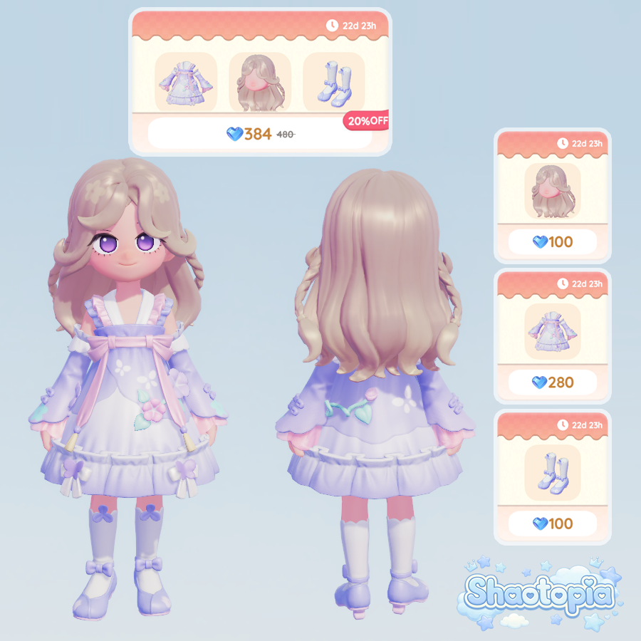 shaotopia's tweet photo. 🆕 Talismã da Sorte - Novos visuais na Loja de Bolotas!

💮 Desejo de Violetas e Palavras Verdejantes.
Adquira com Cristais do Luar 💙
🏷️ Itens individuais ou set completo, com 20% de desconto!
🗓️ Disponíveis por 23 dias, a partir de 15 de Agosto.

#Heartopia #ハートピア https://t.co/d4CcM00pLH