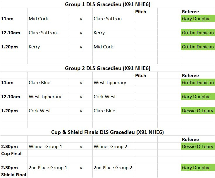 WaterfordGAACG's tweet photo. . @TonyForristal / Sonny Walsh Under-14 Inter-Co. Hurling Tournament 2026 👍✅️💯🏑⚪️🔵👇👇

FIXTURE SCHEDULE for tomorrow (Saturday) in @ArenaSETU, @ErinsOwnGaaClub, @StSavioursGAA, and @DLSGAA Gracedieu

Opening games underway at 11:00am

#SuperSaturday #TFSWICHT26 #GAABELONG https://t.co/XL5VrzEBmX