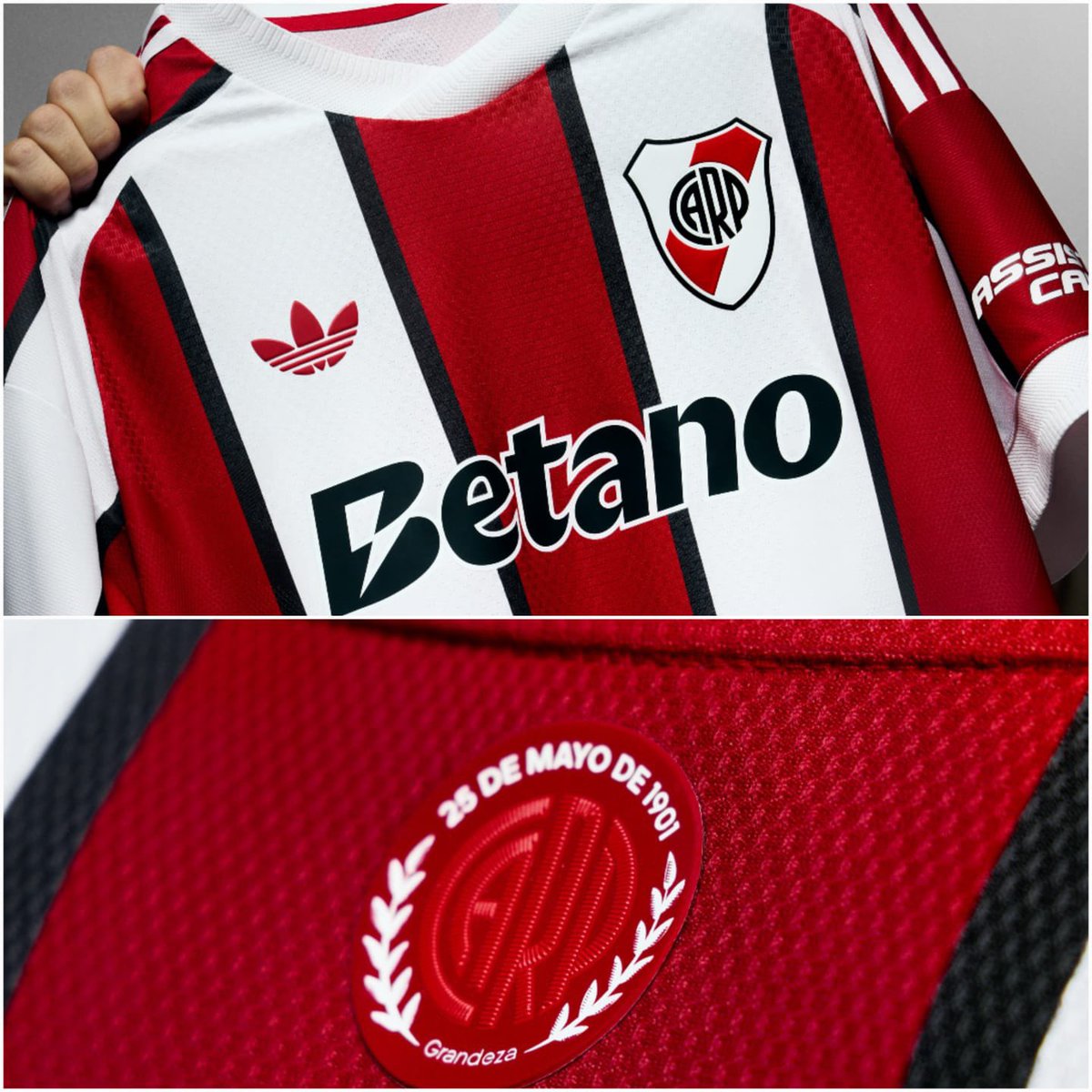 wenrocco4's tweet photo. Una locura la nueva camiseta tricolor de River. 🔴⚪⚫

Un diseño que vuelve a nuestras raíces y homenajea a aquella histórica tricolor de 1909. 🐔 https://t.co/1H9c6Yvy53
