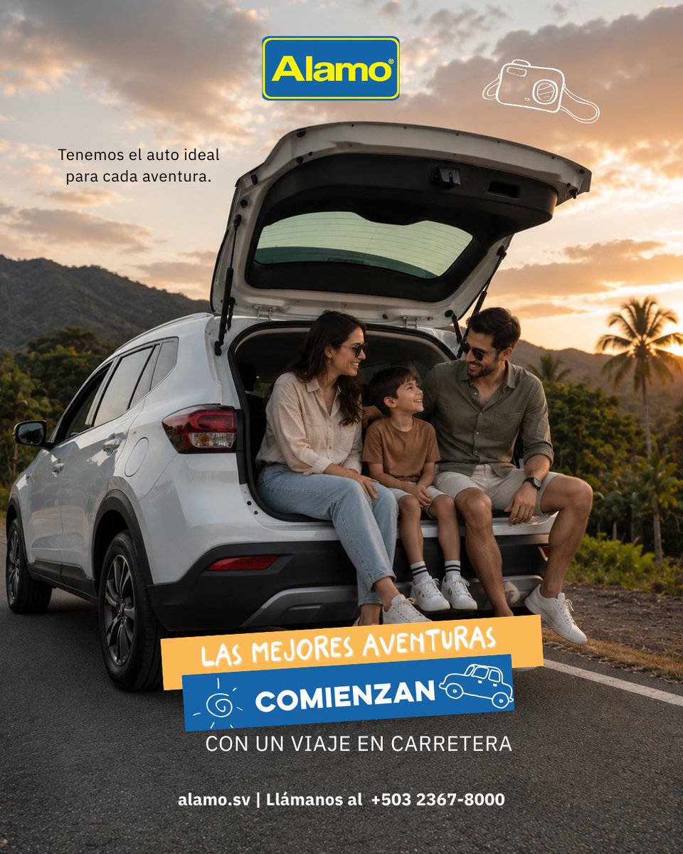 Alamo_SV's tweet photo. Las mejores aventuras comienzan cuando decides salir. Solo necesitas el plan correcto y el carro ideal 🚗✨¡Muévete a tu ritmo y conduce feliz con Alamo! 🌴Reserva aquí:🌐https://t.co/8dYHLoArpb📲WhatsApp: 7715-9686
☎️+503 2367-8000 https://t.co/4xu7QNtwS5