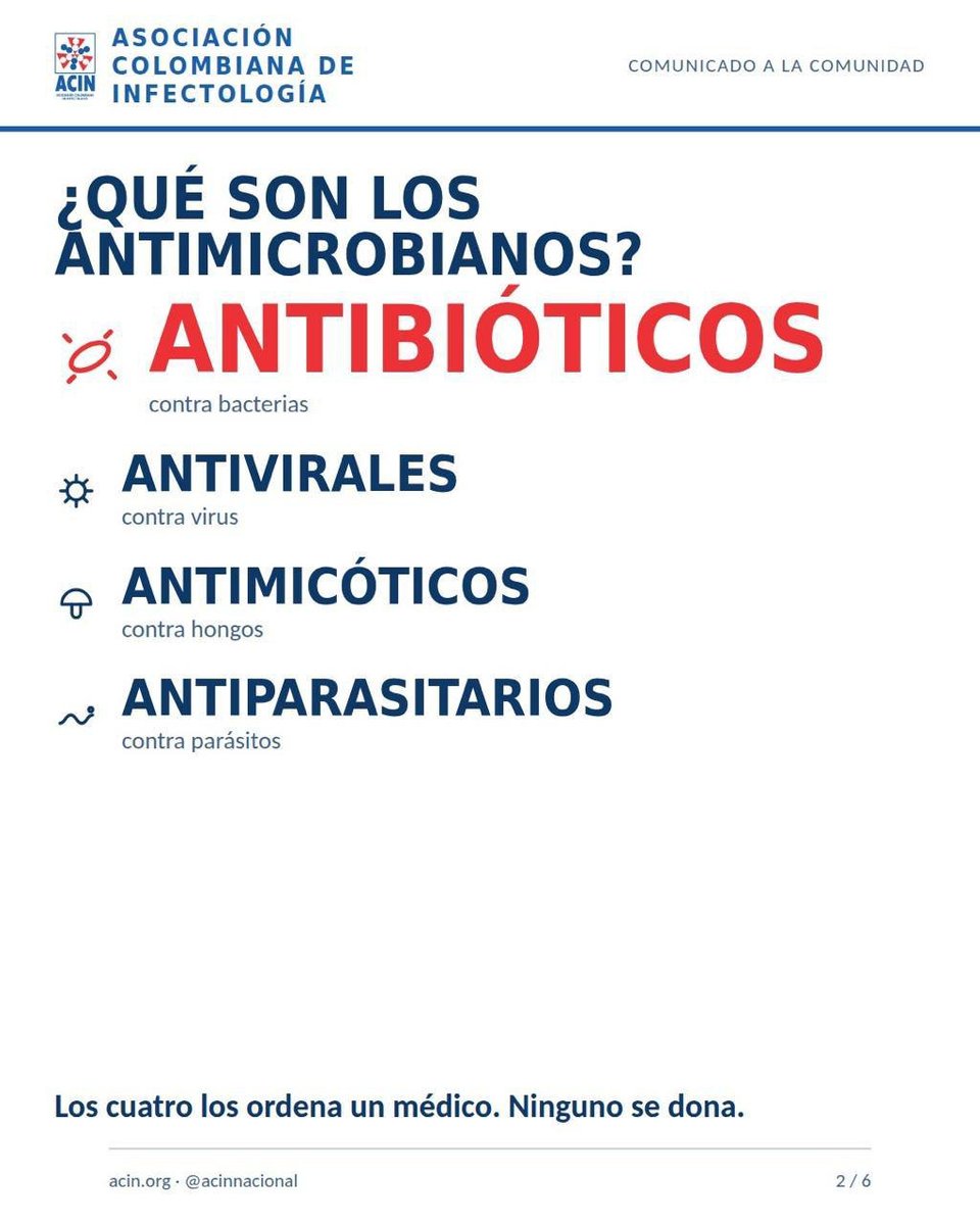 asocientificas's tweet photo. 1/2 | Los antimicrobianos no se donan ni se toman sin fórmula médica.

En una emergencia, automedicarse o entregar medicamentos sin coordinación puede causar reacciones adversas, resistencia a los antimicrobianos y retrasos en el diagnóstico. https://t.co/d4bs6ijWE6