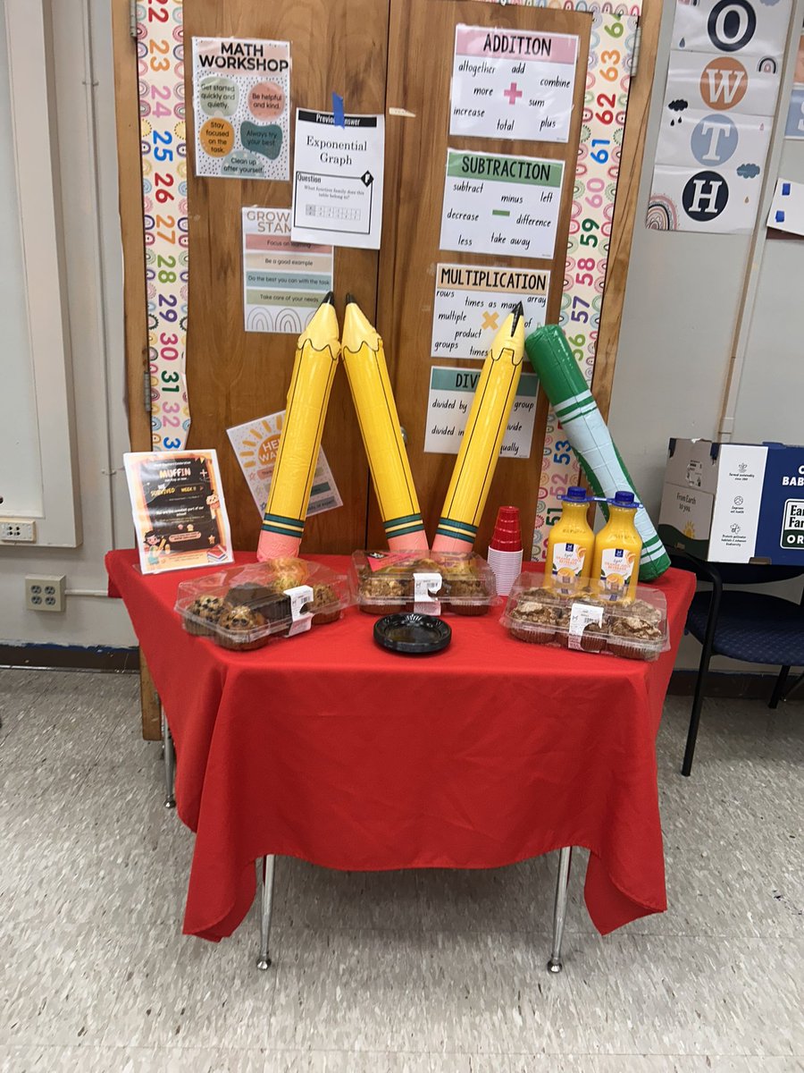 DRMathCoachPHS's tweet photo. “Muffin can’t STOP US we survived Week 1️⃣. ” 🧁Showering THEE best team with love in appreciation as they complete Week #1! #BCPS #Secondary #Appreciation #BackToSchool26  #PHS #BrowardCounty #BCPSLeadership https://t.co/ZfrMpRcYgD