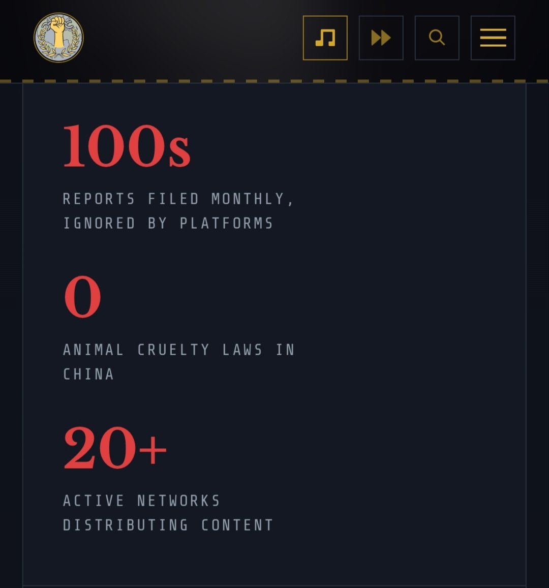 Project_NoMore's tweet photo. Most Platforms ignore the reports made by users. That doesn't mean people should stop reporting! 
It's important to keep the reports up until Platforms act‼️

Zero Animal cruelty laws in China‼️
We demand Animal protection Worldwide ‼️ 

20+ active Networks needs to be get down‼️ https://t.co/PweN2t8tUJ