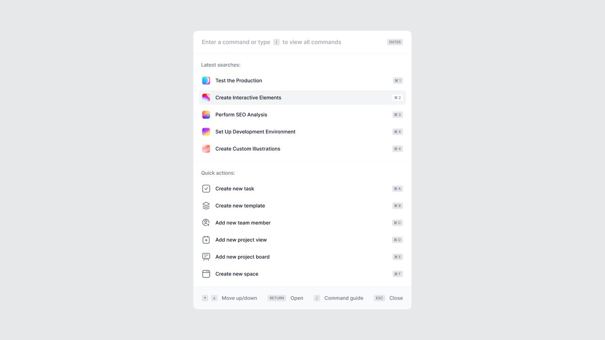 louisnstudio's tweet photo. Search center modal for a project management SaaS. https://t.co/LEXYliCU7q