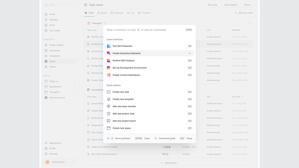 louisnstudio's tweet photo. Search center modal for a project management SaaS. https://t.co/LEXYliCU7q