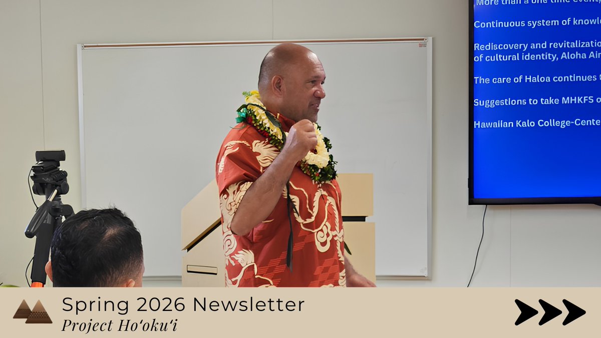 CDShawaiiedu's tweet photo. The Spring 2026 "edition of the Project Hoʻokuʻi Newsletter celebrates the growth, resilience, and achievements of our Hoʻokuʻi haumāna and community partners." 

Read more at https://t.co/4gvPH7KP9h.  #NativeHawaiian #Hawaii #AssociateDegree #HighSchool #Graduating #Dissertation https://t.co/K2vsKeVZrB