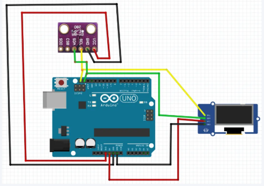 digikey's tweet photo. Visuino I2C BMP280 pressure, temperature+OLED

Details: https://t.co/jyUcTMjbtR

#Arduino https://t.co/5UadE5CTJ7