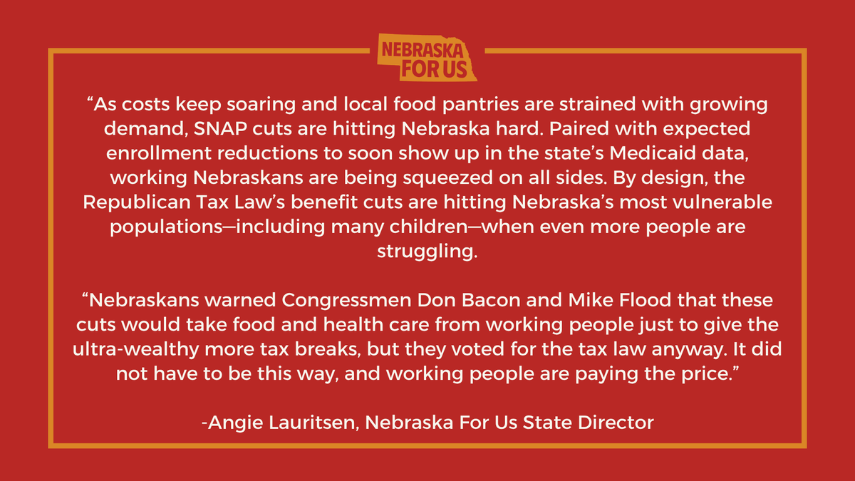 NebraskaForUs's tweet photo. New data out tonight shows Nebraska's SNAP enrollment plummeting by 22% in the last year and 10% in just the past two months. State Director Angie Lauritsen responds: https://t.co/QIdkWYAFhD