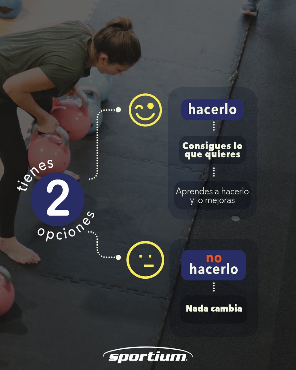 SportiumClub's tweet photo. A veces el verdadero riesgo no es fracasar, sino dejar de intentarlo y quedarte exactamente en el mismo lugar.

¡ÁNIMATE A HACER ESO QUE TIENES PENDIENTE!
.
.
.
#sportiumclub
#comunidadsportium
#motivacion https://t.co/oMRA5BwtXE