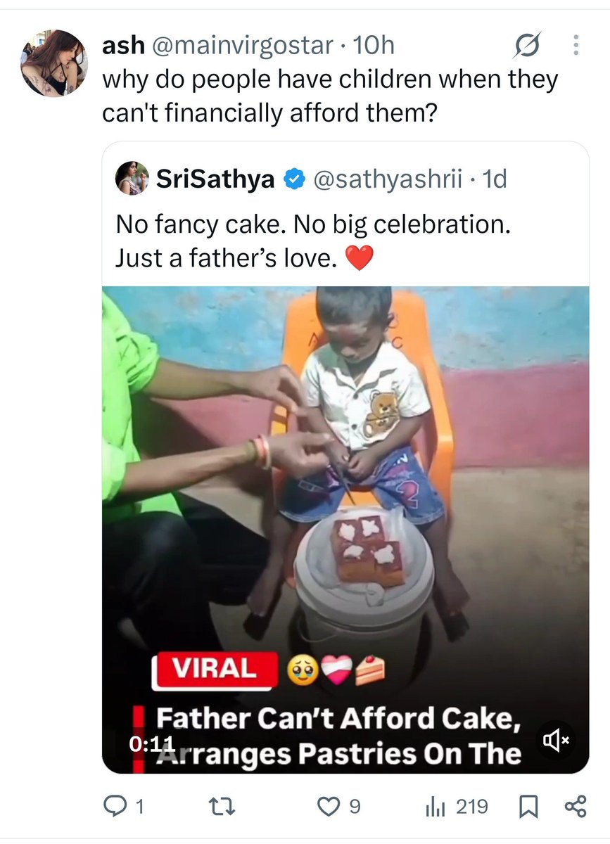 the_psyche_lab's tweet photo. The most hateful reposts on this are coming from women. All they can see is the monetary value of the pastry, and the assumed poverty.

Men, however can see the father's love. You know why? Many of us men, didn't cut cakes on our birthdays. But, we did get education and healthcare. We got basic food, clothing and shelter. We saw our dads work hard outside and earn whatever he can, so that we can study and grow in our lives.

Our fathers did not give us poverty, but gave us the spirit to grow, to love, to be rich in our hearts. 

What has happened to the women of this country? Why so money minded? Have they lost their heart to look at anything but finances?

Pathetic!
I feel disgusted looking at these reposts. See the attached screenshots.