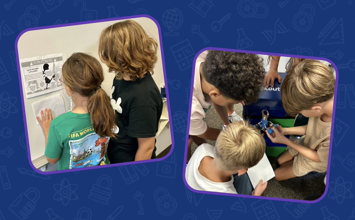 TopherJayson's tweet photo. First Friday = First Breakout

The first week of school is the perfect time to introduce my students to @breakoutEDU and give them the opportunity to flex their skills of critical thinking, collaboration, communication, and creativity!

#BreakoutEDUAmbassador https://t.co/f2L6KXkfZt