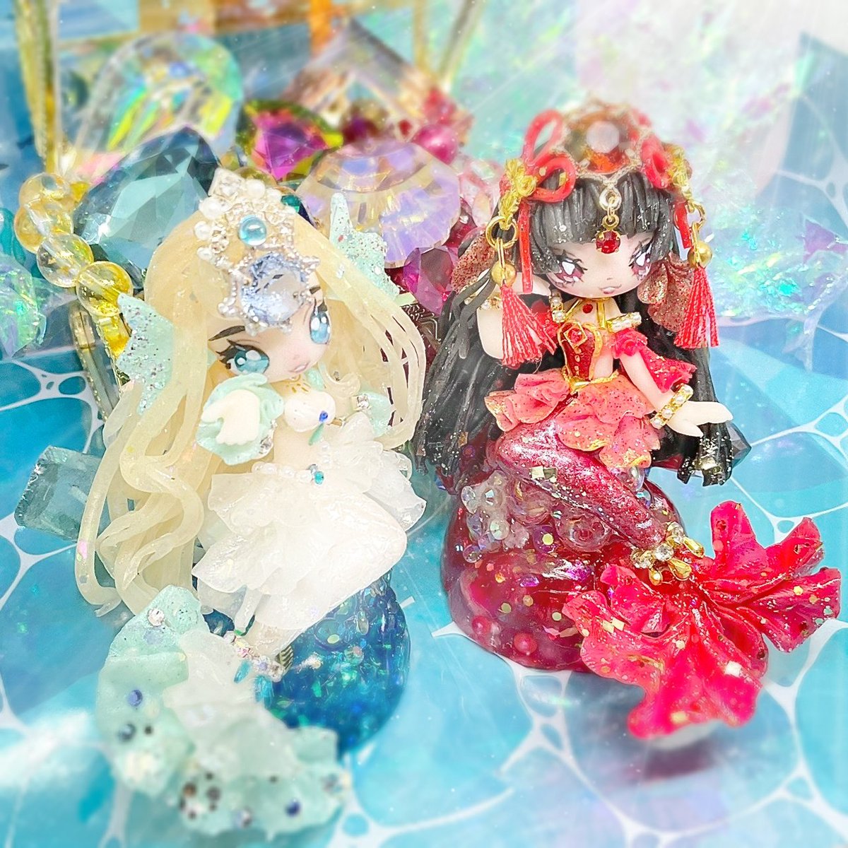 人魚の血 珠玉アンソロジーオリジナル&スタンダード 緋玉と碧玉、対になる美しき人魚姫が完成しました❤️💙✨ あなたは