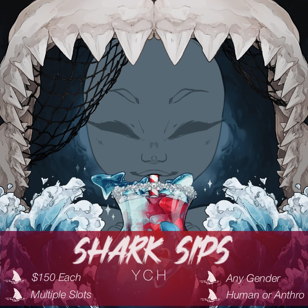 BewitchedInk's tweet photo. 🤍🦈 SHARK SIPS ICONS 🦈🤍

Comes as a standard Ocean Blue, or Shark Attack~

🔪💲150
🔪 Multi Slots
🔪 Closing Fri Aug 21st
🔪 Human or Anthro
🔪 All genders always welcome

   Comment “CLAIM“ for a slot
   ♡ shares are very appreciated ♡ https://t.co/vU4PPCpreE