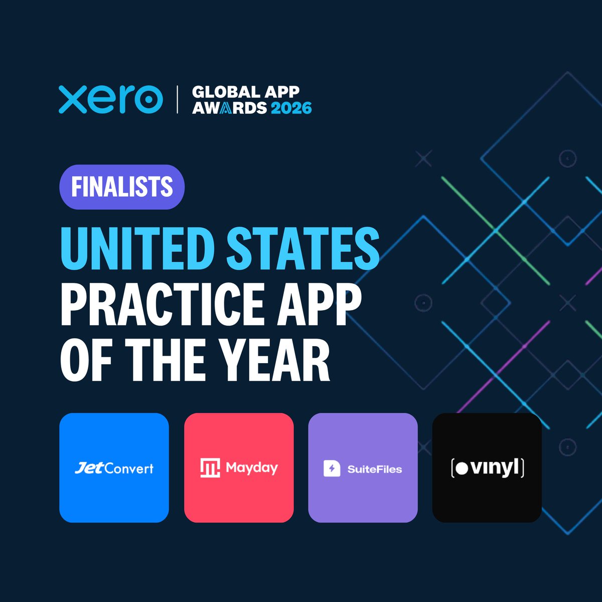XeroAPI's tweet photo. Practice App of the Year 📊

🇦🇺 Australia: Content Snare, Mayday, Vinyl, XBert
🇬🇧 UK: Mayday, Socket, Tofu, XBert
🇺🇸 USA: Jet Convert, Mayday, SuiteFiles, Vinyl
🇳🇿 New Zealand: Mayday, Rechargly, SuiteFiles, XBert https://t.co/tZpnXTLPpT