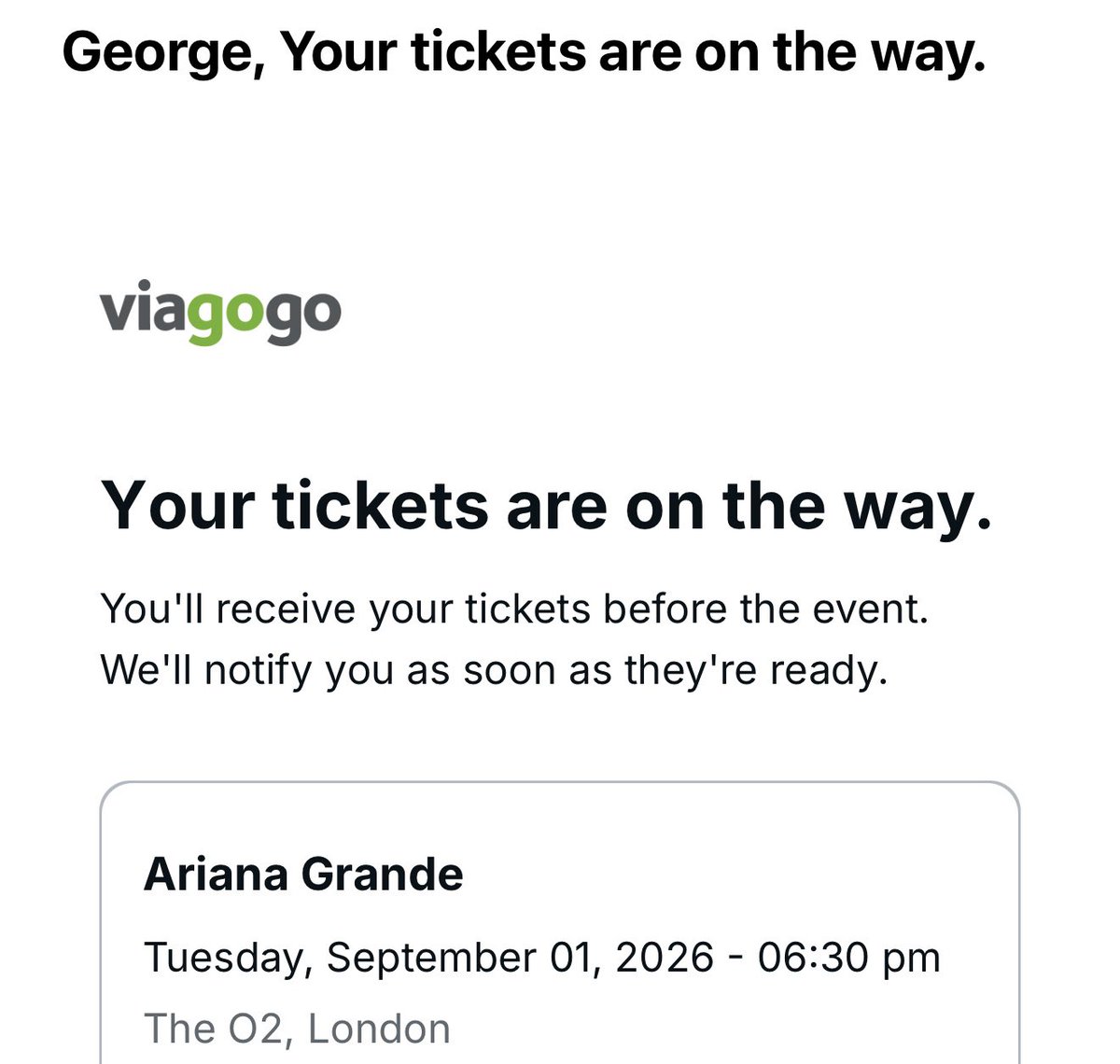 george1stevens's tweet photo. PEOPLE WHO HAVE BOUGHT ON VIAGOGO IS THIS A GOOD SIGN???? https://t.co/5TnFKzOx5H