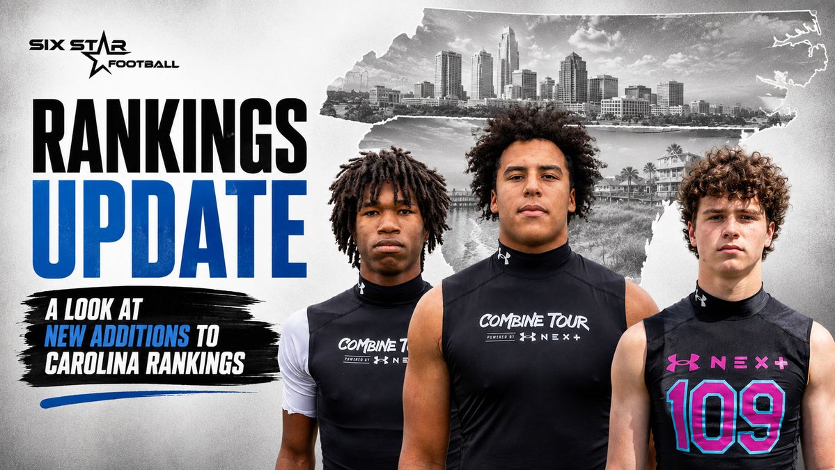 sixstarfootball's tweet photo. RANKINGS UPDATE | A look at new additions to Carolina rankings

Several prospects crack the list, earn stars🔥

STORY ▶️ https://t.co/Hujjmcwd5F 

@jaylenallen3k @jj_hunter13 @GavinMcD29 @caesar_oglesby @samwshuford @Noah_Taylor27