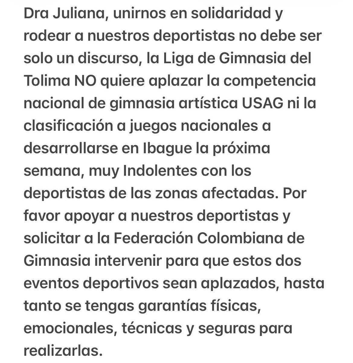 MJCuencaBe's tweet photo. @MinDeporteCol @juligu0204 @fedecolgim https://t.co/XrjPIMTQro