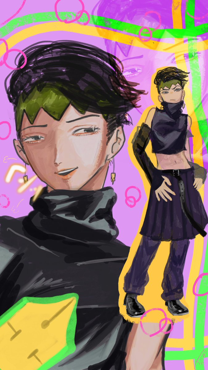 tyobiko0801's tweet photo. 「趣味服シリーズ」で、最近ジョジョ絵を描いてます。
キャラごとに違う色・表情・雰囲気にするのが楽しくて、気づいたら4枚目😳
まだ増えるかもしれません……
どの表情が一番好きですか？
筆遅ですがリクエストもあれば受け付けます✍️
#ジョジョ好きさんと繋がりたい #jjba https://t.co/tJsZeHjWWn