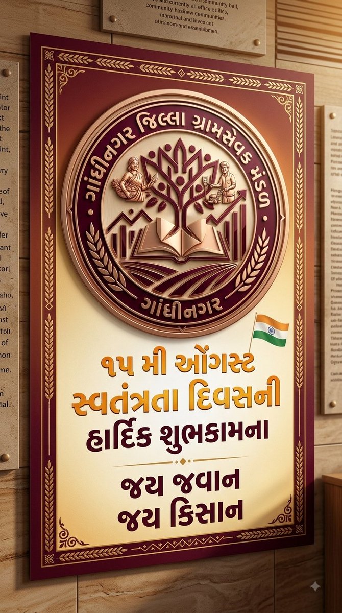 GNR_GRAMSEVAK's tweet photo. #Krushi_Utpadakta_Vrudhdhi_Abhiyan #gramsevak

📍 સૌ દેશવાસીઓને 80માં સ્વતંત્રતા દિવસની હાર્દિક શુભકામનાઓ!
જય હિંદ, જય ભારત! 🇮🇳
@Guj_gramsevak
@gujagridept
@rcmeenaias
@Dwivedi_D
@jitu_vaghani
@CMOGuj
@irushikeshpatel
@GujPRHDept https://t.co/waStQ3Ofmt