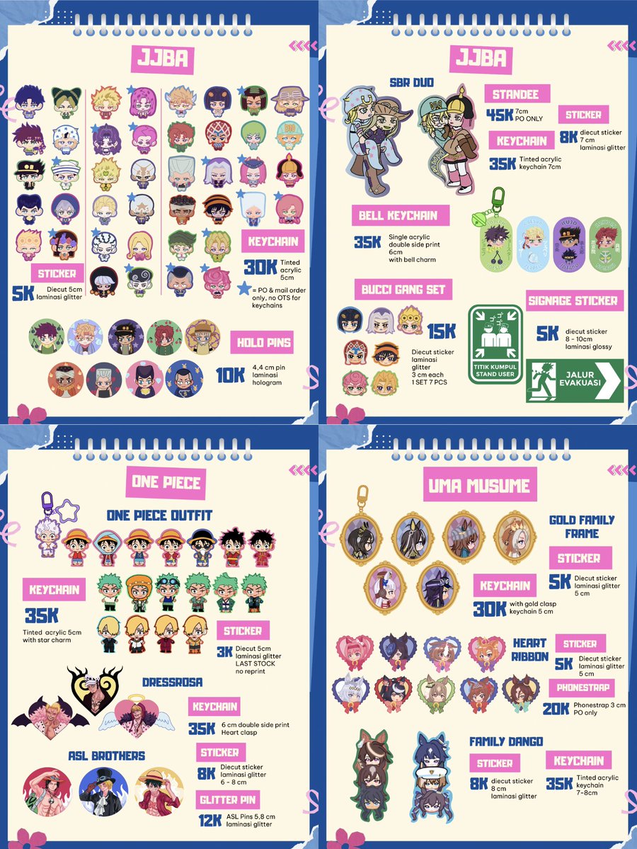 JJBAFESS's tweet photo. *jjba haii sender baru open PO CF23 &amp; mail order,  yuk yg minat bisa cek reply 😆 https://t.co/K819B6WtOY