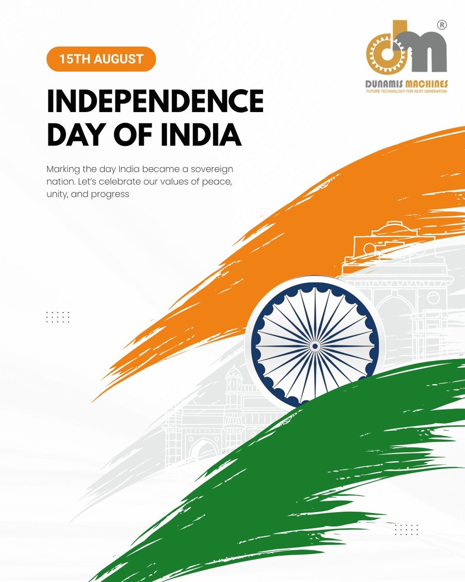 Dunamismachine1's tweet photo. Freedom gave us the courage to dream, the strength to rise, and the opportunity to shape a brighter tomorrow. Let us honour our nation’s journey by moving forward with unity, purpose, and pride.

Wishing everyone a joyful and proud Independence Day! 🇮🇳

#HappyIndependenceDay https://t.co/BNPVT2eMh6