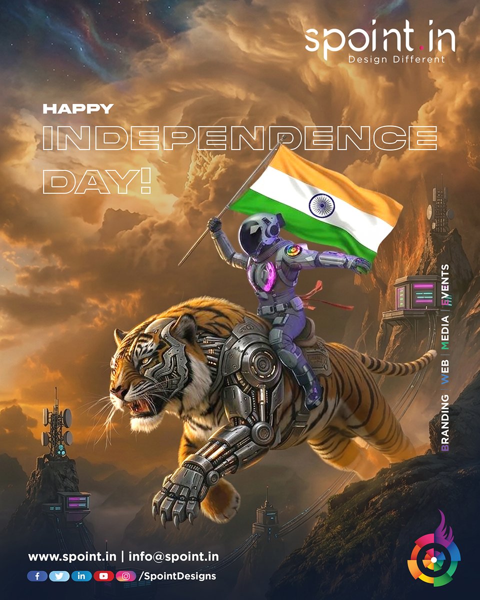 SpointDesigns's tweet photo. Freedom Forever 🇮🇳

Celebrating the spirit of freedom, the strength of unity, and the pride of being Indian.
This Independence Day, let’s dream bigger, create boldly, and build a brighter India together.
Happy Independence Day! 🇮🇳✨
#HappyIndependenceDay #IndependenceDay #India https://t.co/Fbx44LVfid