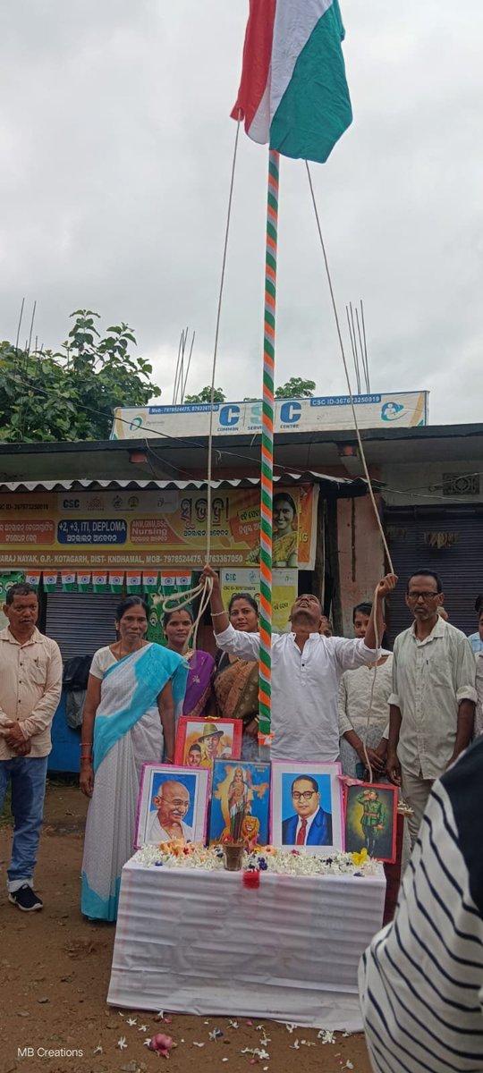 OdishaSpv's tweet photo. 🇮🇳 Celebrating the 80th Independence Day at Model CSC, Kotagarh, Kandhamal, Odisha.

Honouring the spirit of freedom and the sacrifices of our great freedom fighters.

Jai Hind! 🇮🇳

#IndependenceDay #CSC #Kandhamal #JaiHind https://t.co/LuOOuTOxDw