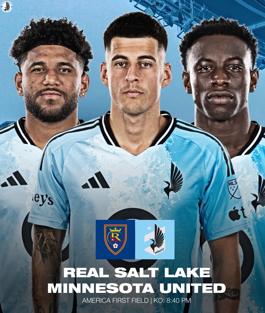 mnufcnews's tweet photo. IT'S MATCHDAY. ✊

🆚 Real Salt Lake
🏟️ America First Field
📺 Apple TV
📻 1500 ESPN
🏆 Major League Soccer - Match #19
⏰ 8:40 PM CT

COME ON YOU LOONS! ⚫️🔵 https://t.co/d8IWIIZLKA
