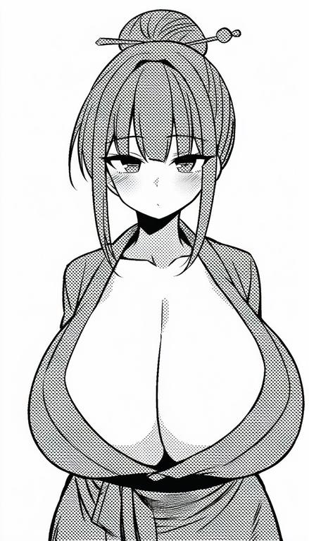 SphericalManga's tweet photo. Kimono, loosely tied. Hairpin still in place. Quiet undoing. 4x6 manga-style sticker. Shop in bio. https://t.co/n6daMnFIaU